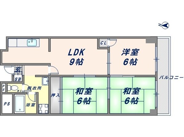 長瀬駅 徒歩7分 8階の物件間取画像